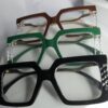 Gucci Unisex Brown Oversized Square Frame Glasses with Textured Temples