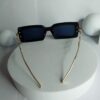 Gucci Rectangular Black Sunglasses with Gold Chain Link Detail GU82