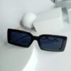 Gucci Rectangular Black Sunglasses with Gold Chain Link Detail GU82