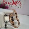 Gucci Women's Square Dial Chain Watch - Silver  Rose Gold