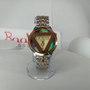 Guess Two-Tone Gold Silver Women's Chain Watch with Holographic Dial
