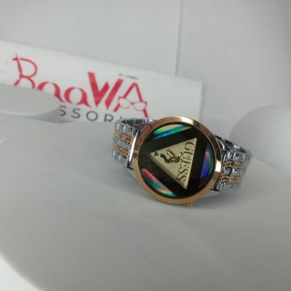 Guess Two-Tone Gold  Silver Women's Chain Watch with Holographic Dial