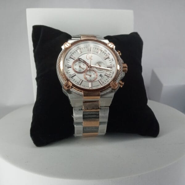 Gc Guess Collection Men's Rose Gold  Silver Chronograph Quartz Watch