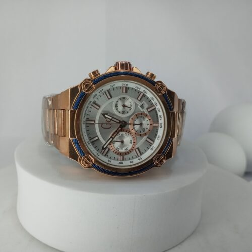 Guess Collection Men's Rose Gold-Tone Stainless Steel Chronograph Quartz Watch