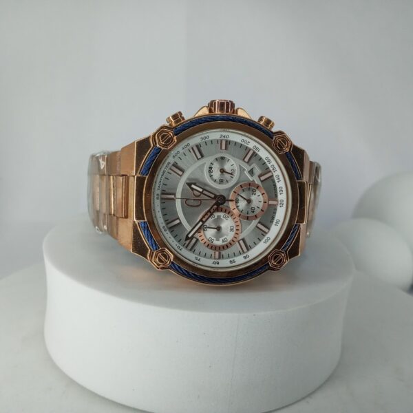 Guess Collection Men's Rose Gold-Tone Stainless Steel Chronograph Quartz Watch