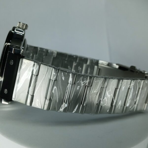 Hublot Style Men's Diamond Bezel Black Dial Stainless Steel Chain Watch