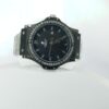 Hublot Style Men's Diamond Bezel Black Dial Stainless Steel Chain Watch
