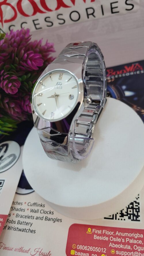 Idis Men's Silver Stainless Steel Chain Watch with Date