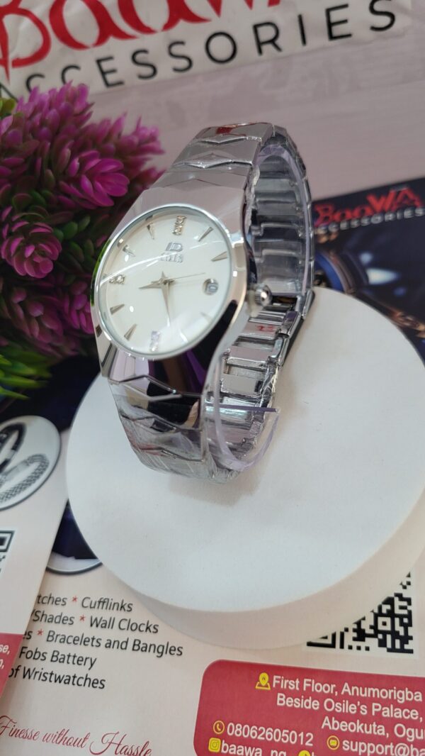 Idis Men's Silver Stainless Steel Chain Watch with Date