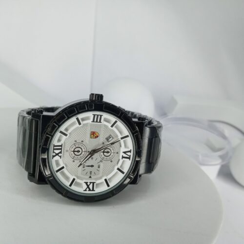 Porsche Men's Chronograph Black Stainless Steel Chain Watch