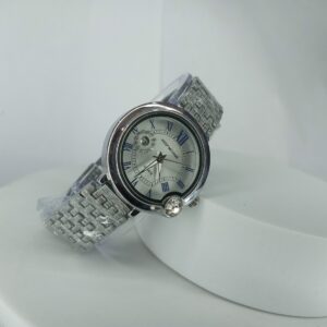Keep Moving Elegant Silver Quartz Women's Chain Watch with Roman Numerals
