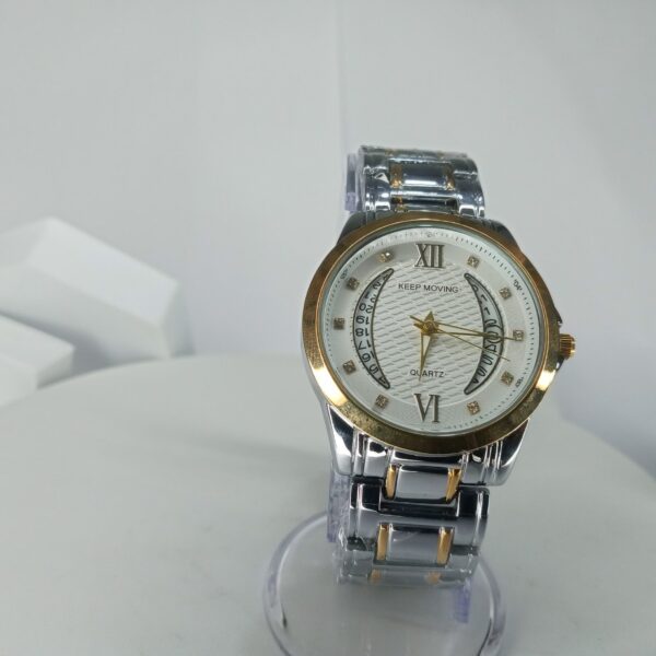 Keep Moving Men's Two-Tone Silver Gold Quartz Analog Watch