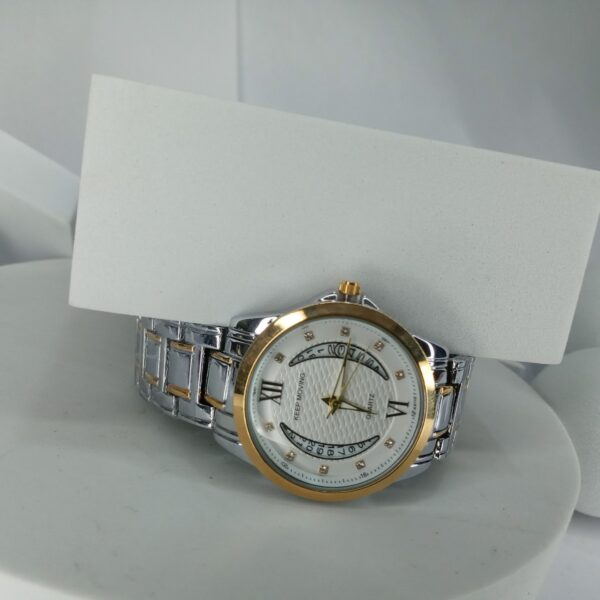 Keep Moving Men's Two-Tone Silver Gold Quartz Analog Watch