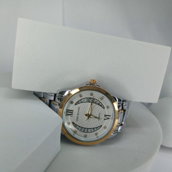 Keep Moving Men's Two-Tone Silver Gold Quartz Analog Watch