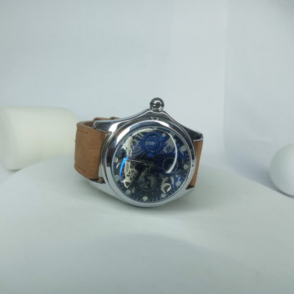 Keep Moving NO1418G Men's Automatic Skeleton Leather Watch