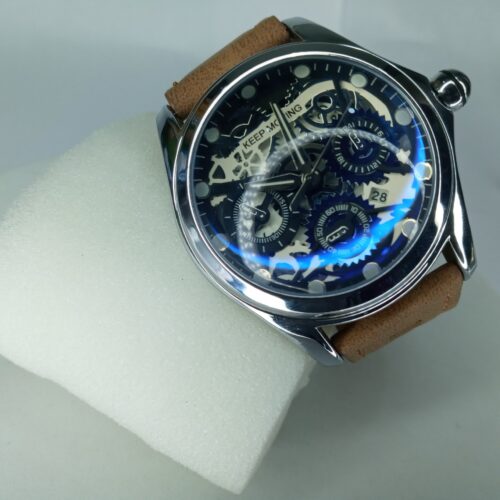 Keep Moving NO1418G Men's Automatic Skeleton Leather Watch