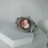 Keep Moving Women's Silver Crystal Chain Watch with Red Floral Analog Dial