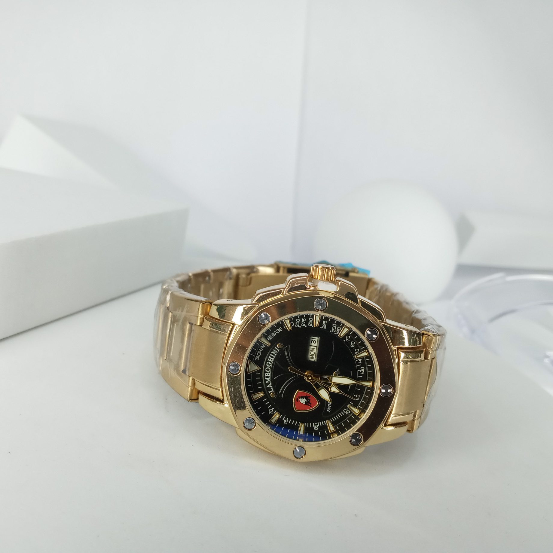 Lamborghini Men's Gold Stainless Steel Swiss Tachymeter Watch