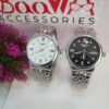 Longines Quartz Stainless Steel Couple Watches - Black  White Dials