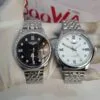 Longines Quartz Stainless Steel Couple Watches - Black  White Dials