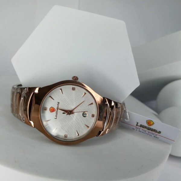 Lookworld 3243G Men's Elegant Rose Gold Quartz Chain Watch with Date