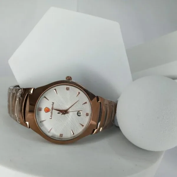Lookworld 3243G Men's Elegant Rose Gold Quartz Chain Watch with Date