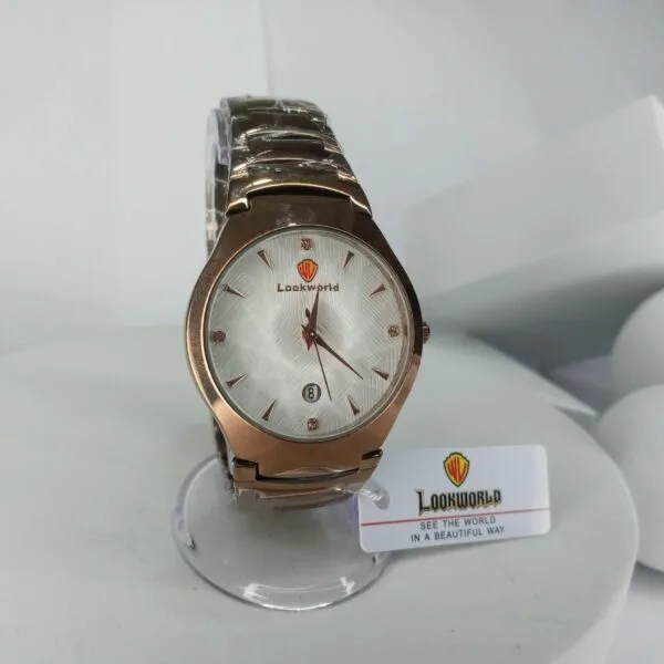 Lookworld 3243G Men's Elegant Rose Gold Quartz Chain Watch with Date