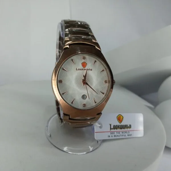 Lookworld 3243G Men's Elegant Rose Gold Quartz Chain Watch with Date
