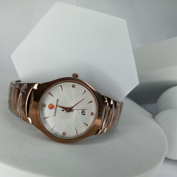 Lookworld 3243G Men's Elegant Rose Gold Quartz Chain Watch with Date