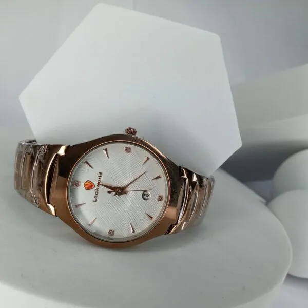 Lookworld 3243G Men's Elegant Rose Gold Quartz Chain Watch with Date