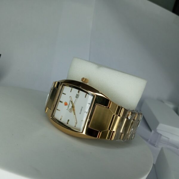 Lookworld Men's Gold Plated Quartz Rectangular Dress Watch with Date