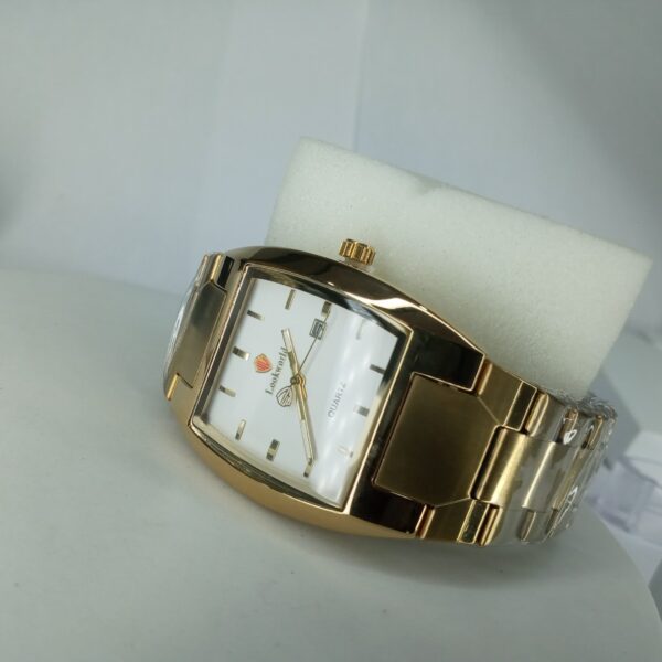 Lookworld Men's Gold Plated Quartz Rectangular Dress Watch with Date