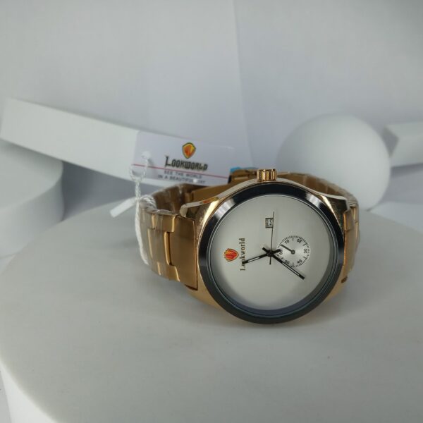 Lookworld A064 Men's Luxury Gold Stainless Steel Analog Watch with Date