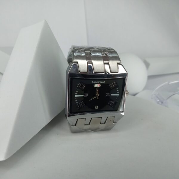 Lookworld Men's A313 Silver Stainless Steel Rectangular Analog Watch