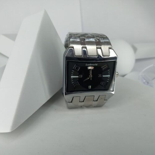 Lookworld Men's A313 Silver Stainless Steel Rectangular Analog Watch