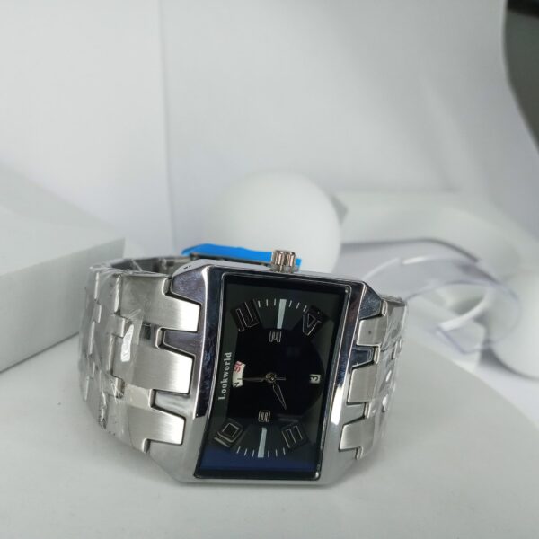 Lookworld Men's A313 Silver Stainless Steel Rectangular Analog Watch