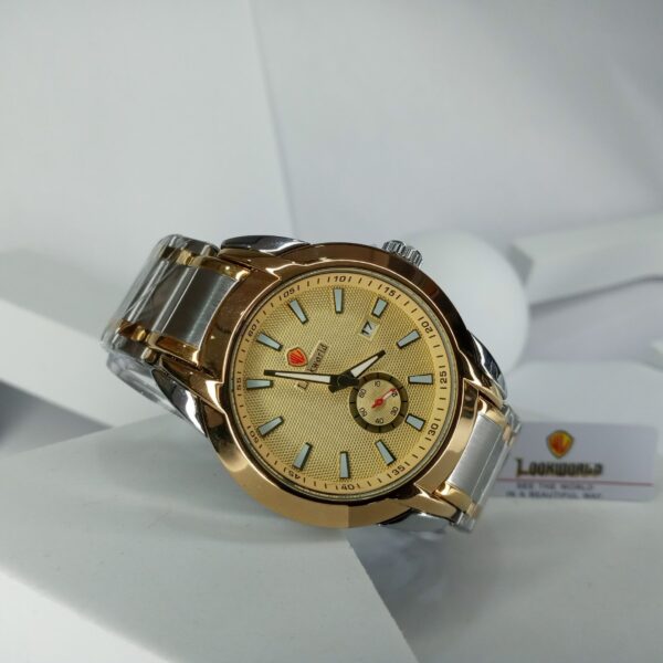 Lookworld A341 Men's Two-Tone Gold  Silver Stainless Steel Analog Watch with Date