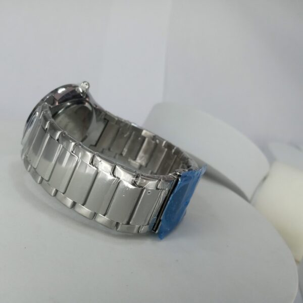 Lookworld A355 Men's Silver Stainless Steel Quartz Watch with Date  Rhinestone Accents