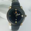 Lookworld A388 Men's Gold Accent Black Dial Leather Watch with Date