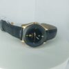 Lookworld A388 Men's Gold Accent Black Dial Leather Watch with Date