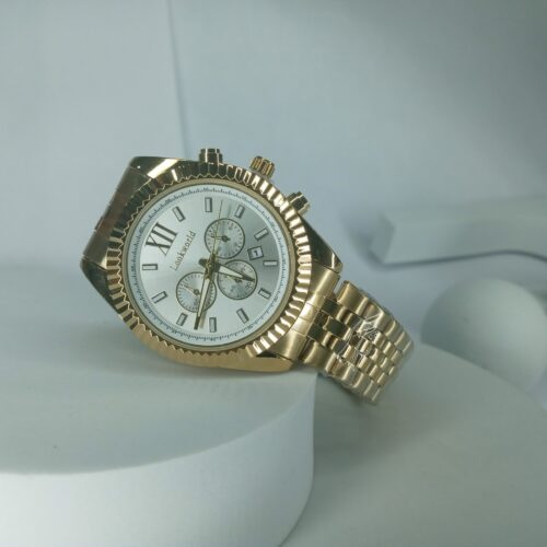 Lookworld Men's Gold Stainless Steel Chronograph Watch with Roman Numerals