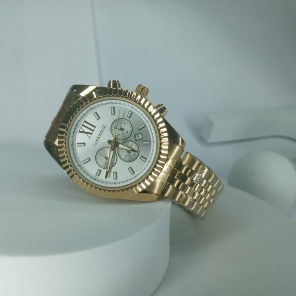 Lookworld Men's Gold Stainless Steel Chronograph Watch with Roman Numerals