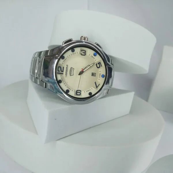 Lookworld B109G Men's Day-Date Stainless Steel Analog Watch