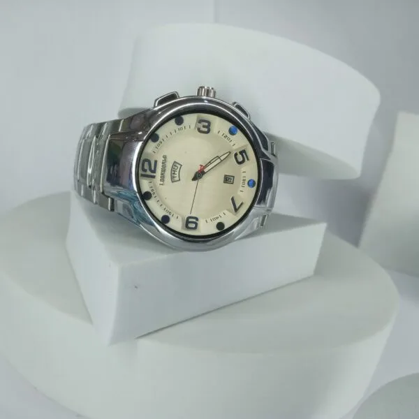 Lookworld B109G Men's Day-Date Stainless Steel Analog Watch