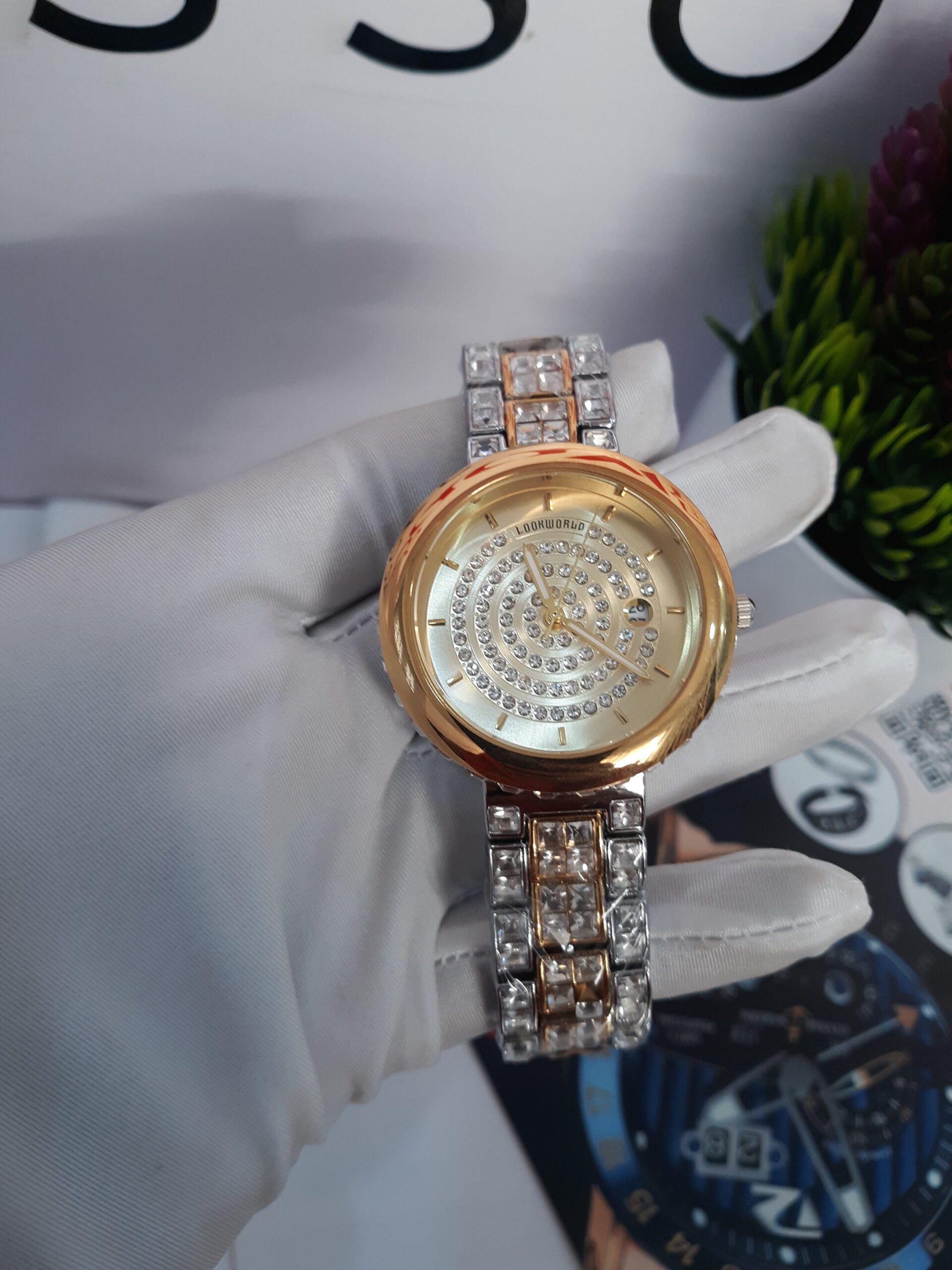 Lookworld Women's Gold Silver Two-Tone Crystal Watch