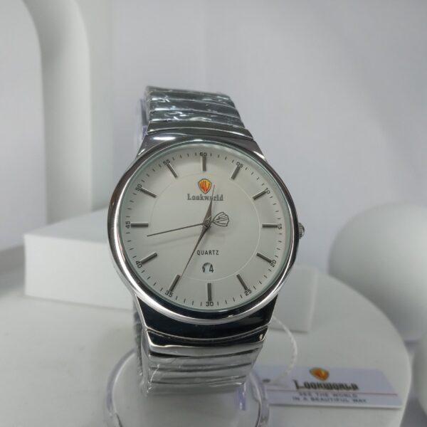 Lookworld Men's Silver Stainless Steel Quartz Analog Watch Y068G with Date