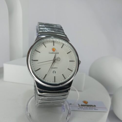 Lookworld Men's Silver Stainless Steel Quartz Analog Watch Y068G with Date