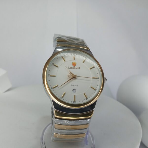 Lookworld Men's Silver Stainless Steel Quartz Analog Watch Y068G with Date