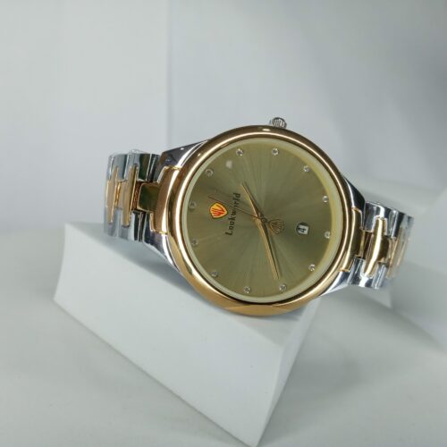 Lookworld Men's Two-Tone Gold Dial Quartz Chain Watch with Date