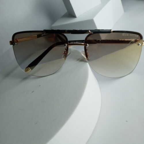Louis Vuitton Men's Rimless Gold Shield Sunglasses
